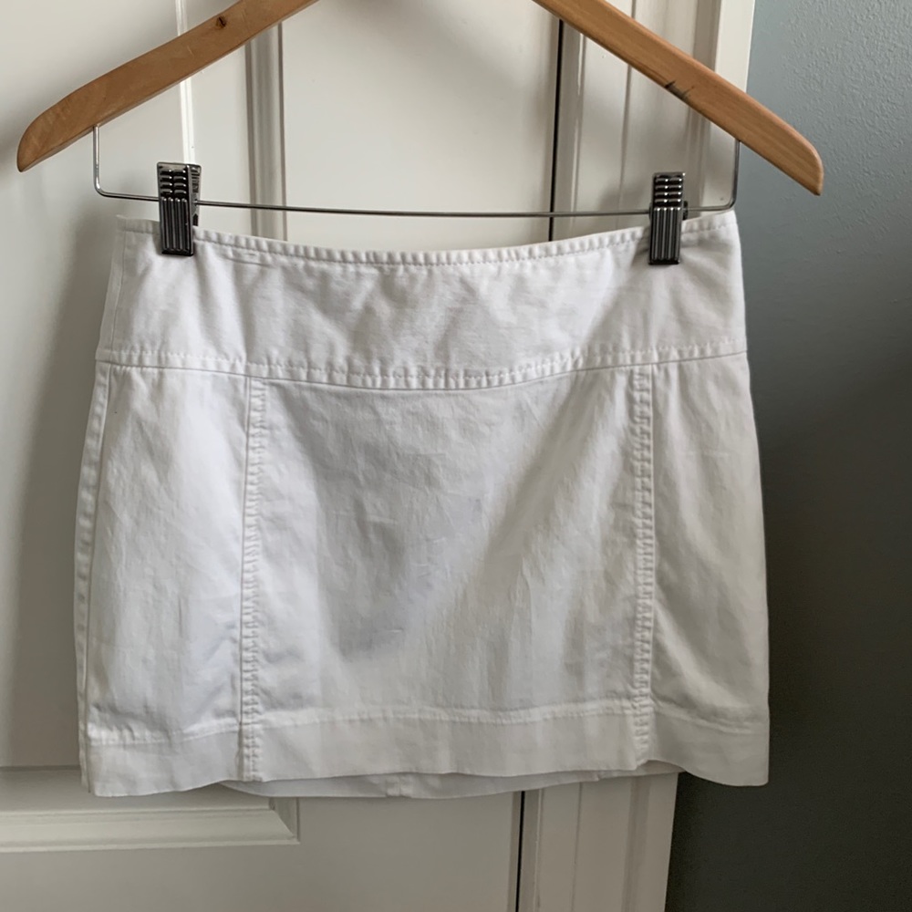 White Express mini skirt
